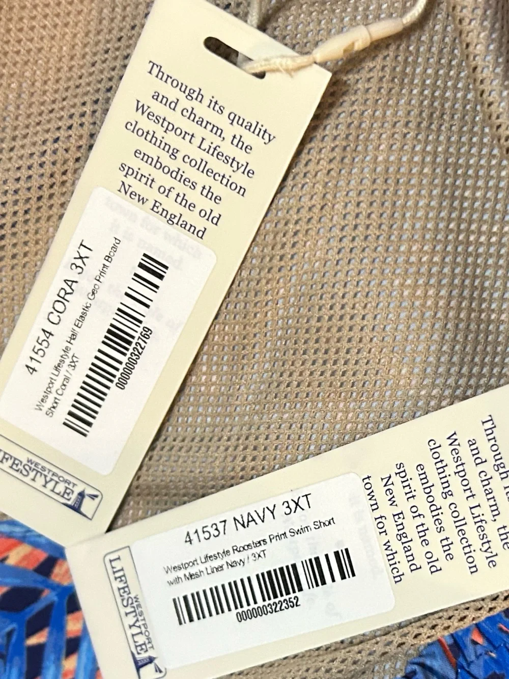 Westport Lifestyle Swim Shorts 3XT Tropical Rooster Print Swim Trunks Lot of 2